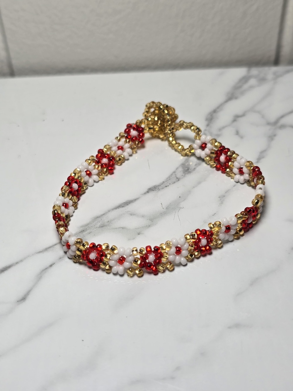 Huichol Beaded Flower Bracelet